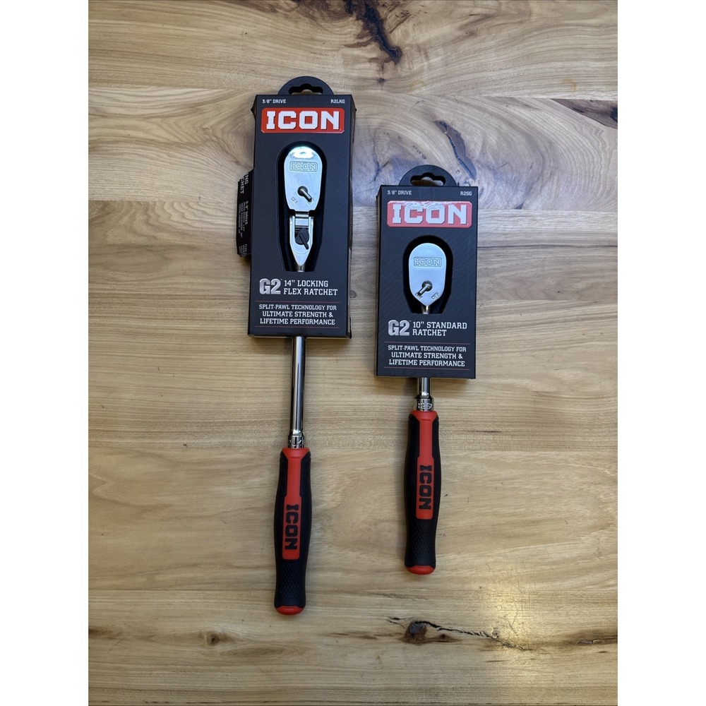 Icon G2 Ratchets 3/8 Drive 10" Standard R2SG , 3/8 Drive R2LKG 14" Flex Head